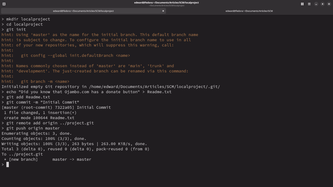 Git Local Repository And Branch