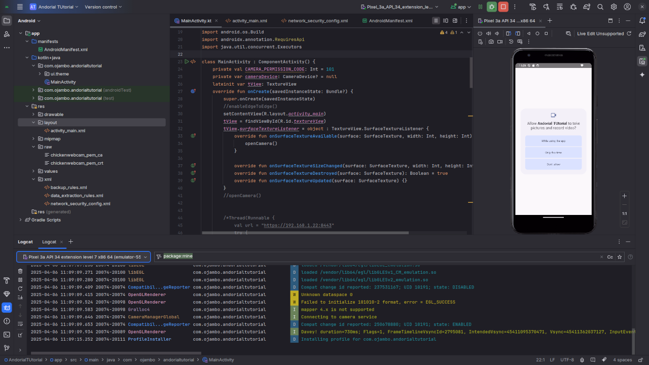 Android App Requesting Camera Permission