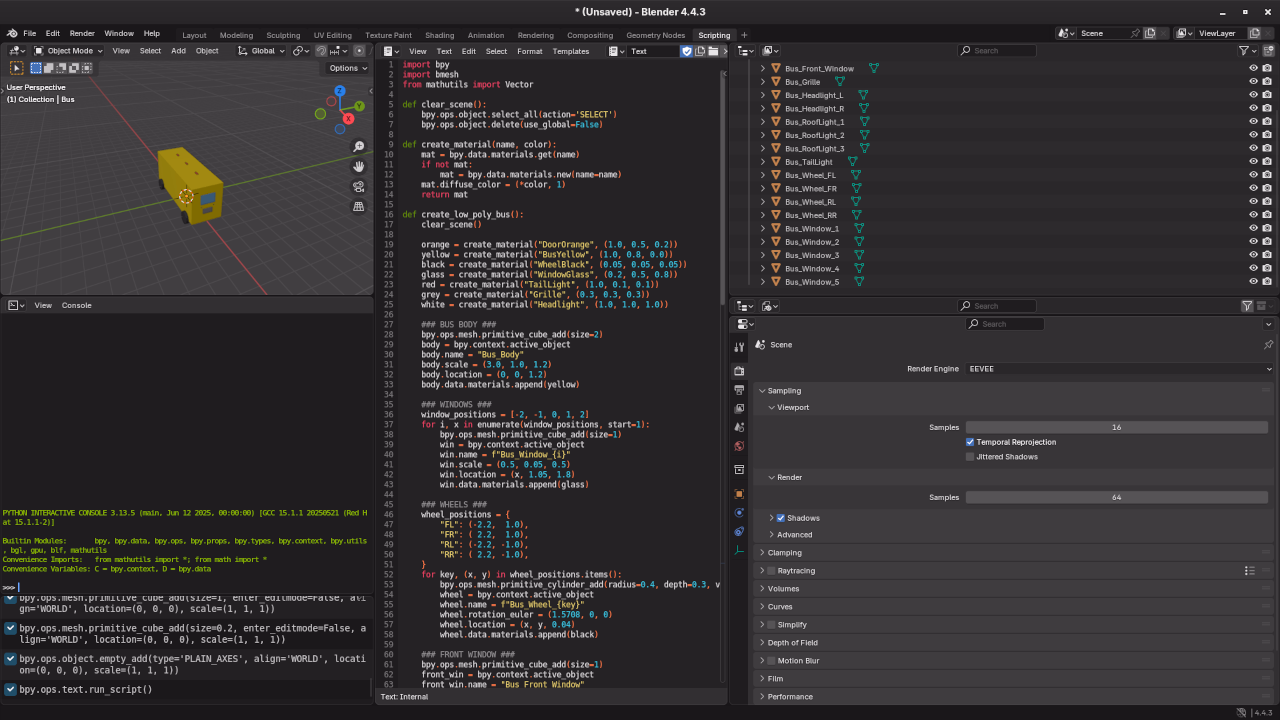 Low poly house Python code