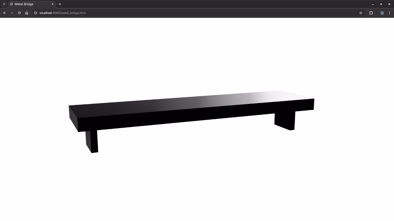Low poly bench in Web browser