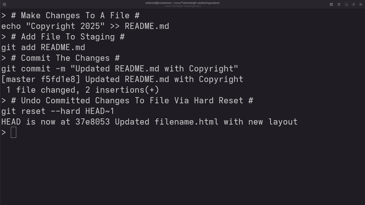 Git Hard Reset To Discard Changes