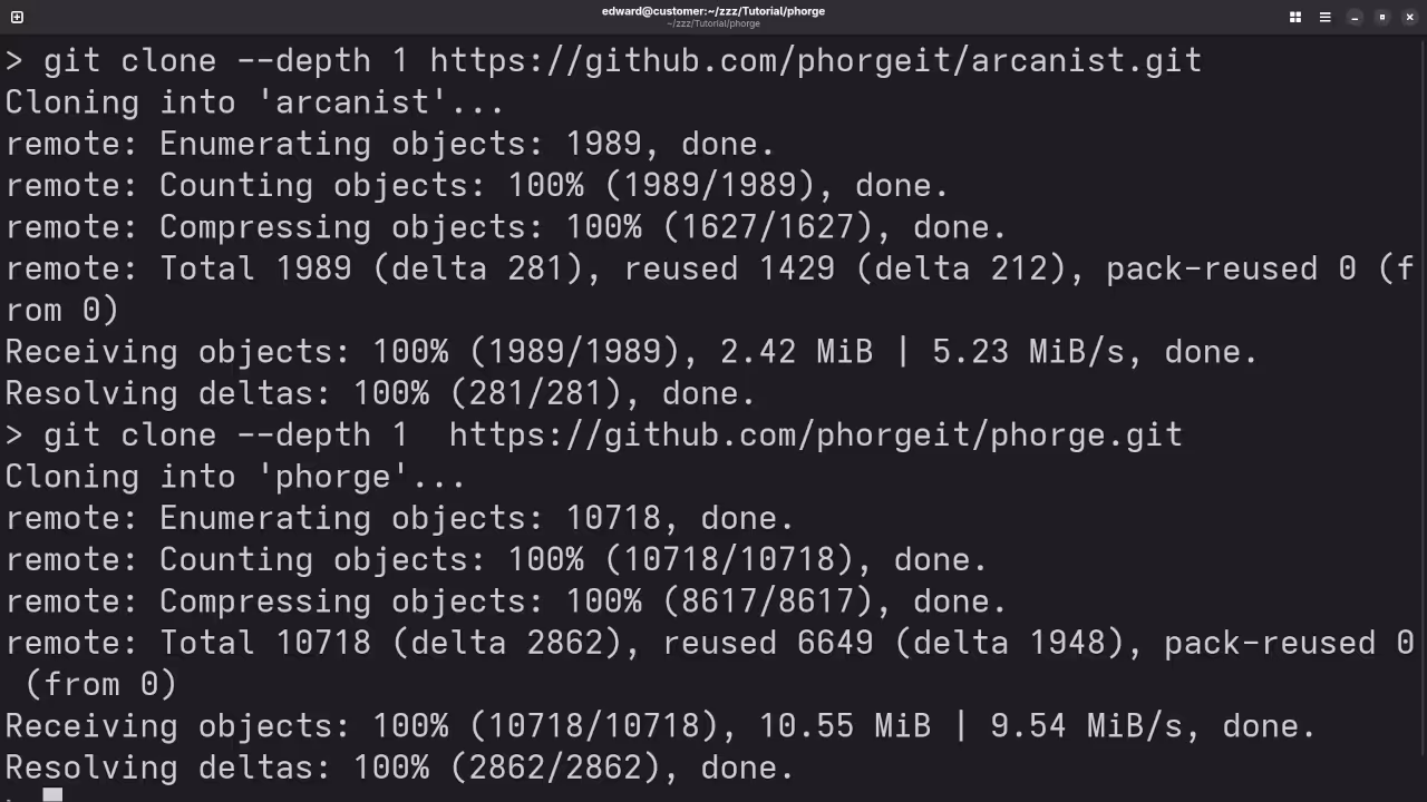 Phorge Git Clone