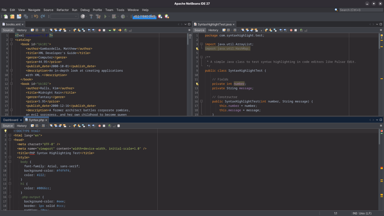 Netbeans 27 Split View