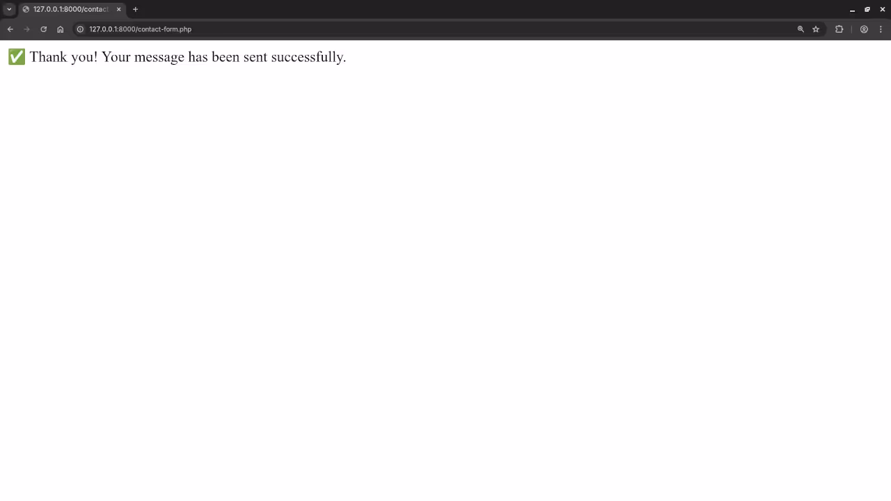 Contact Form Submission