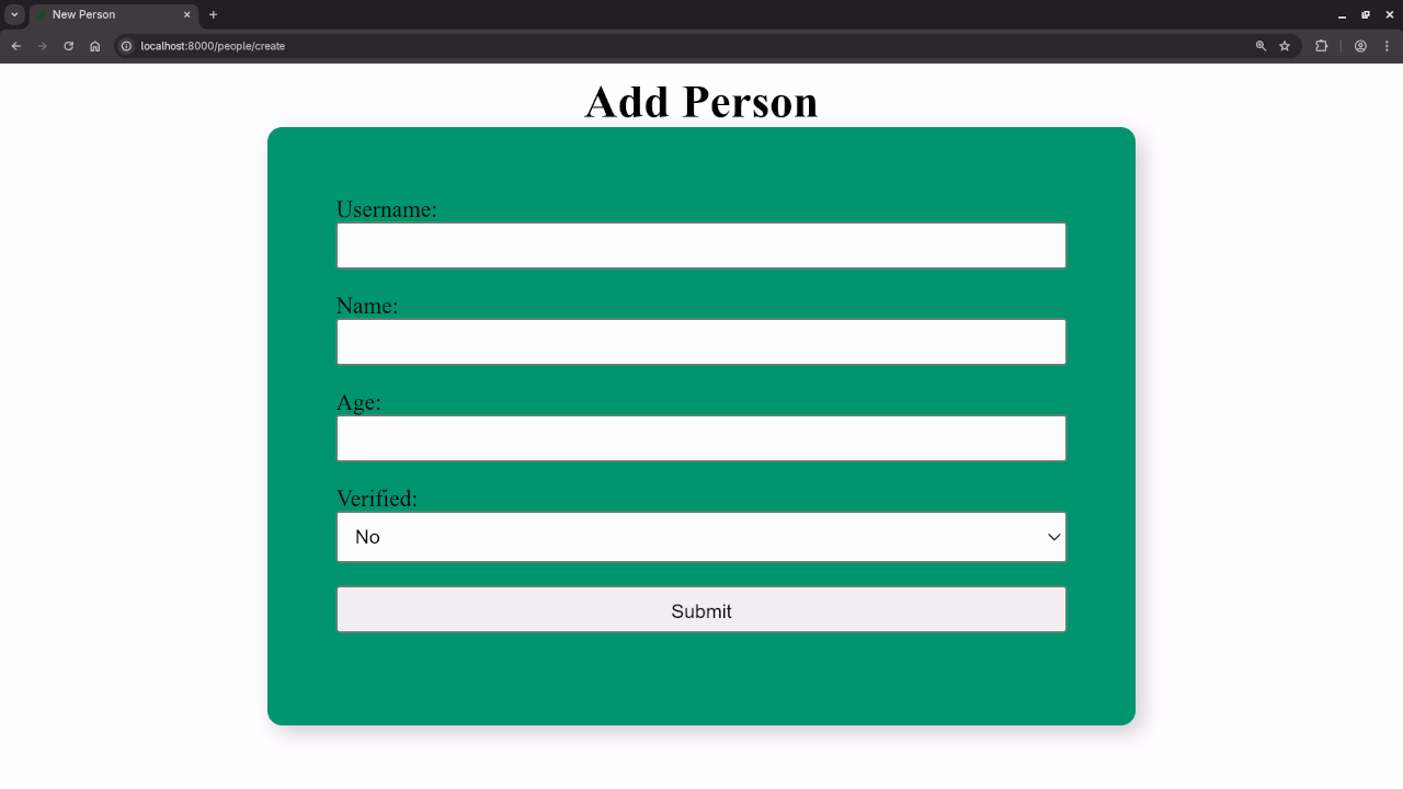 Add Person Form