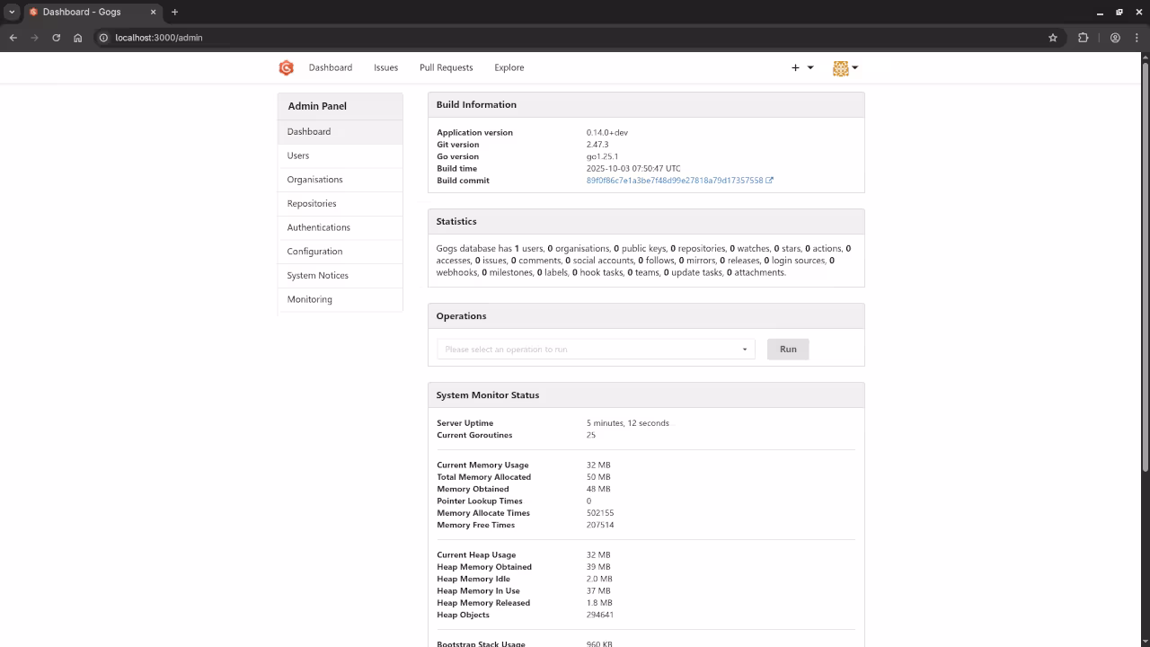 Gogs Admin