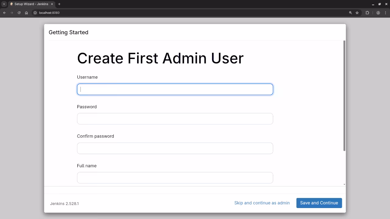 Jenkins Admin User