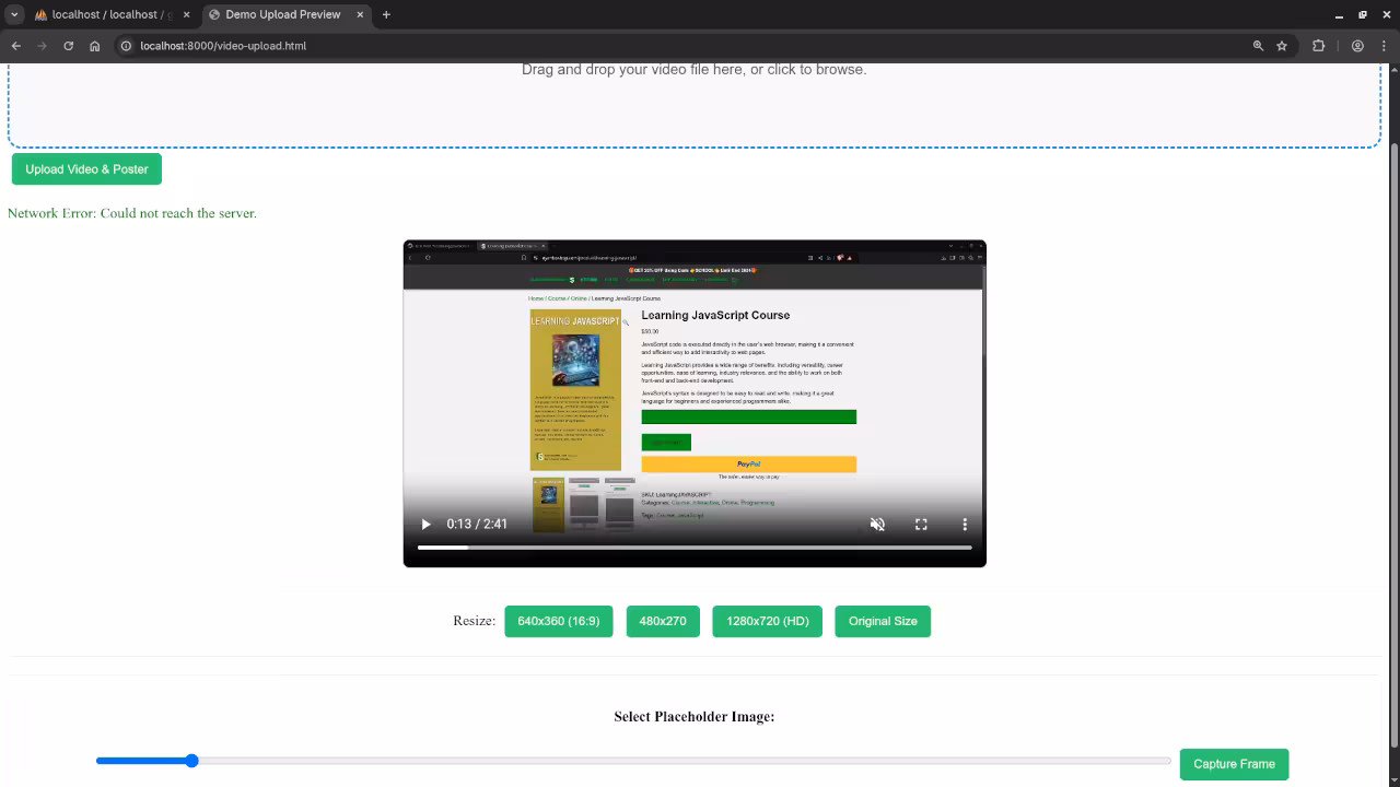 Video File Upload Failure