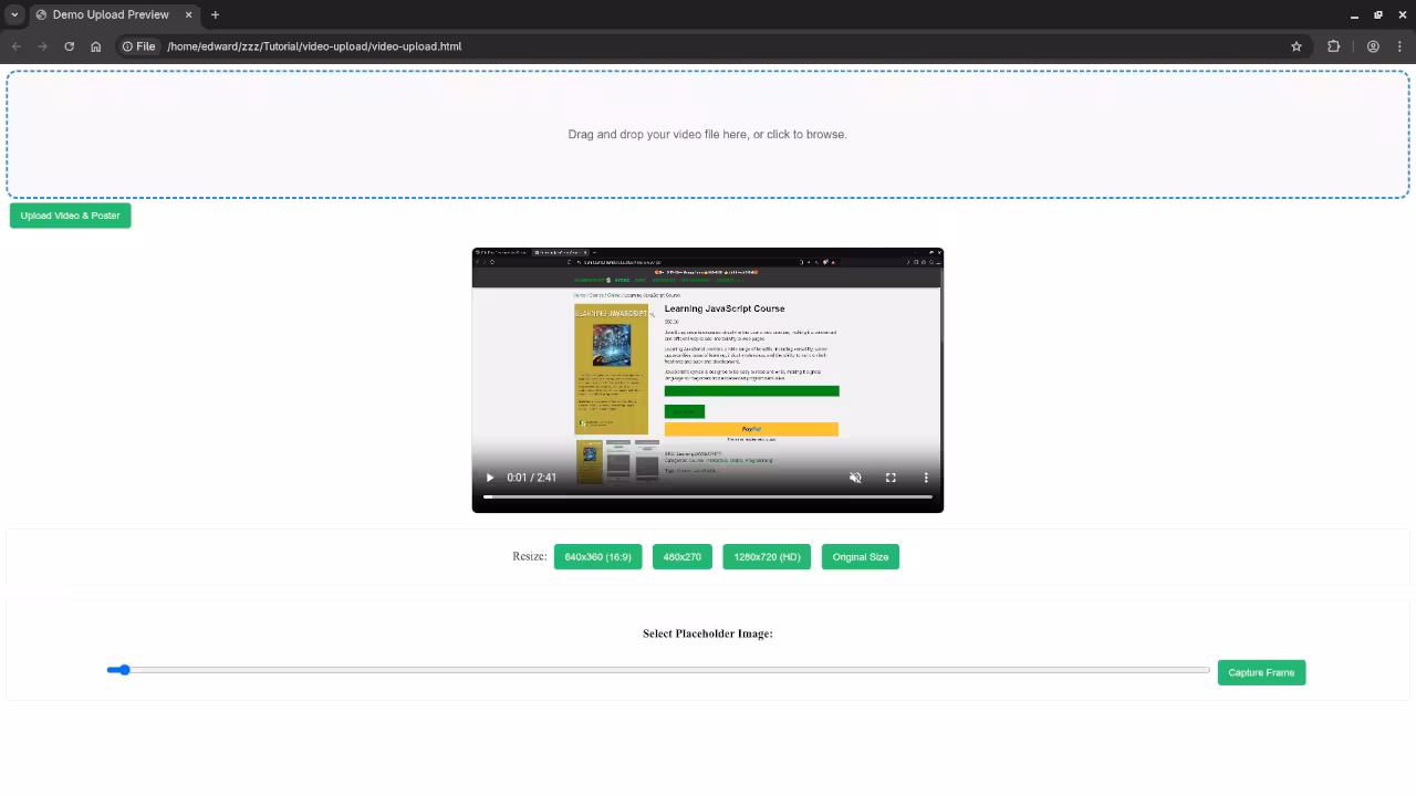 A video preview interface