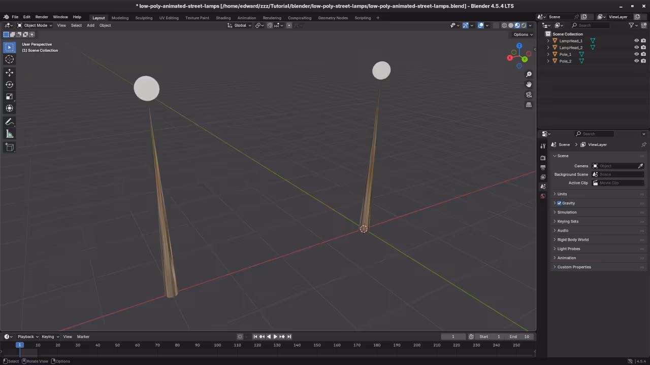 Low poly street-lamps in Blender