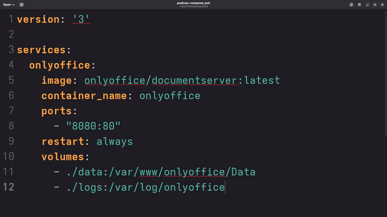 ONLYOFFICE YAML Compose