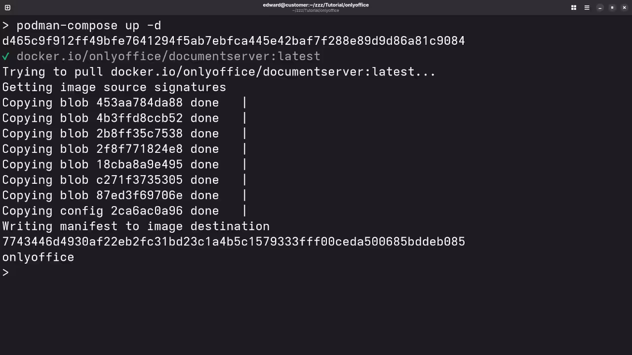 ONLYOFFICE Podman Container