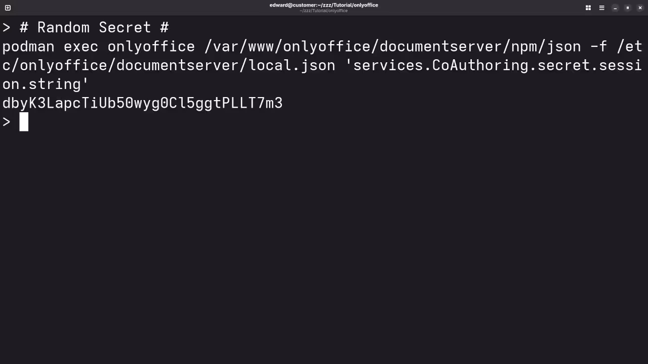 ONLYOFFICE Random Secret
