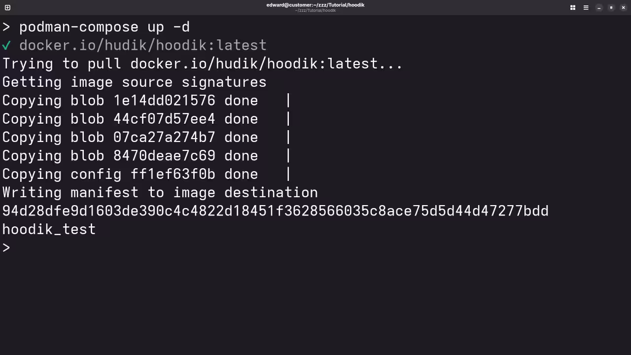 Hoodik Podman Compose Build