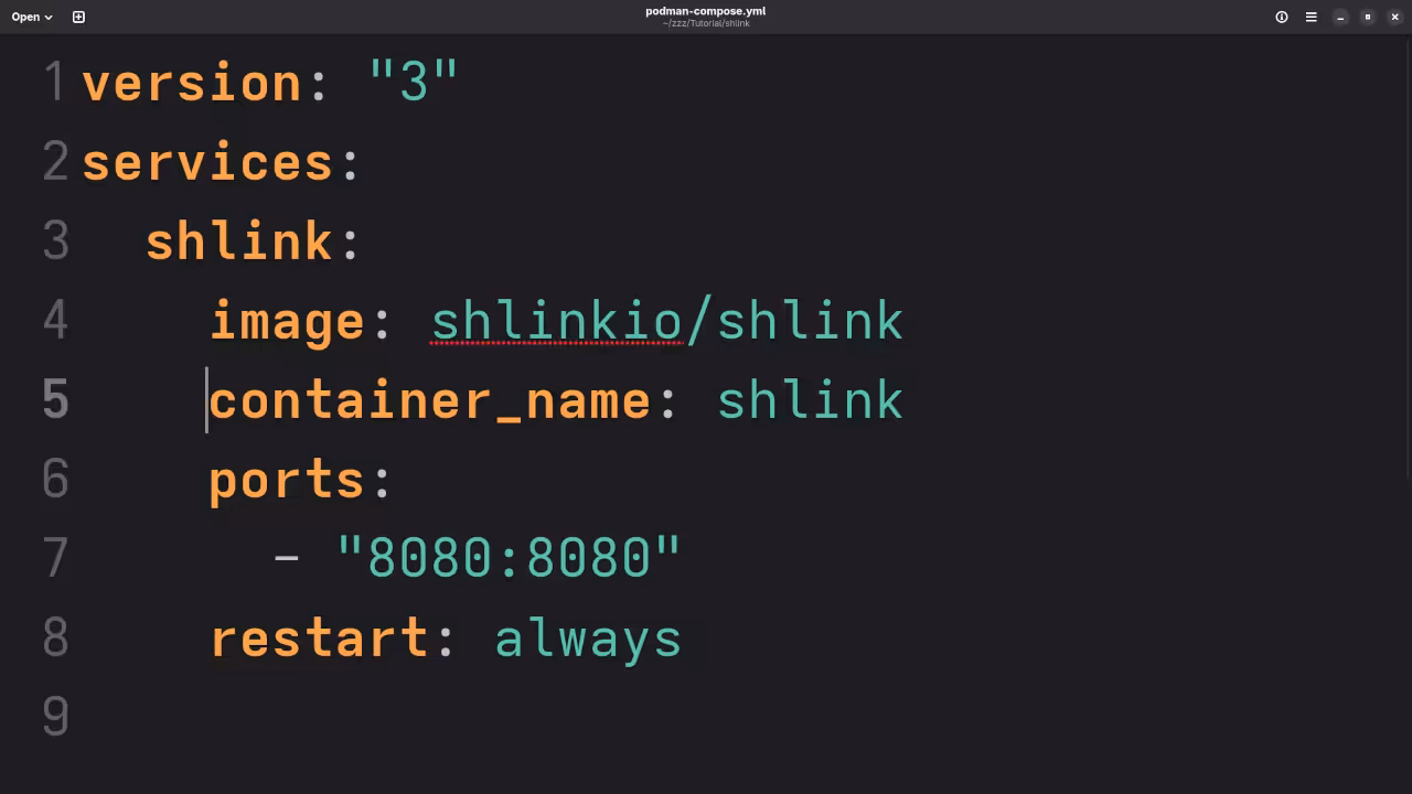 Shlink Compose YAML File
