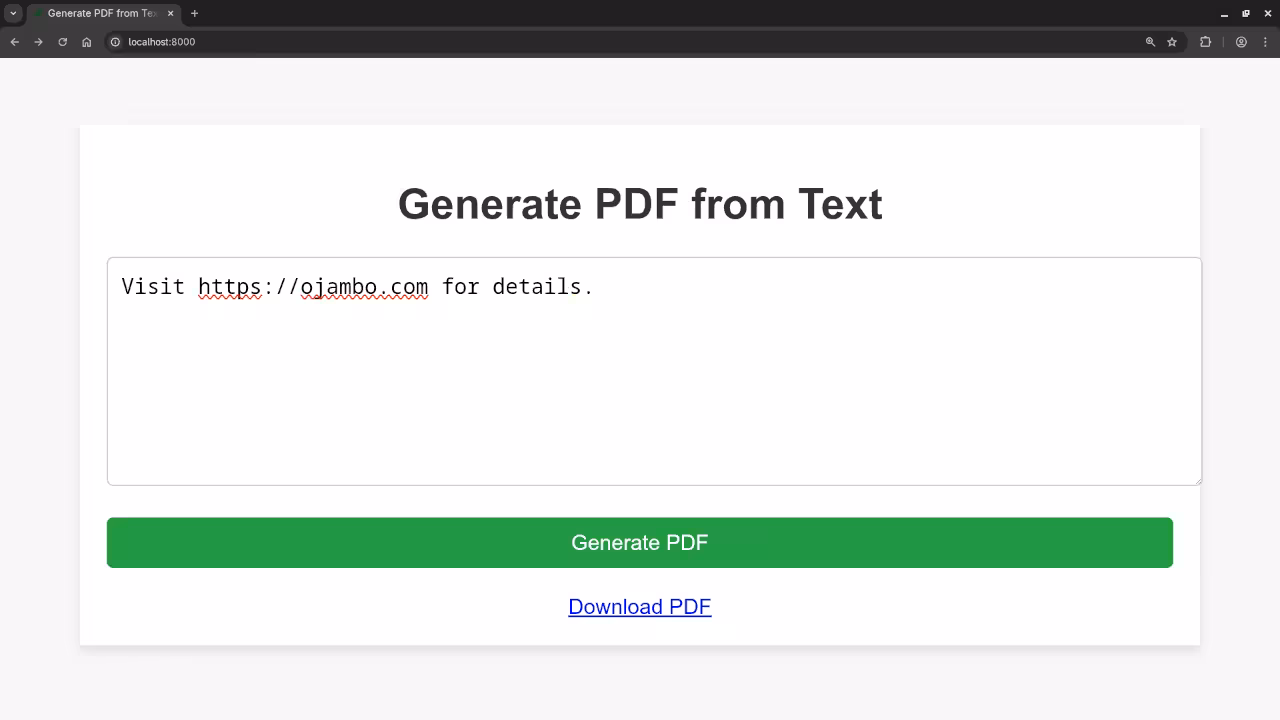 Filled Generate PDF Form