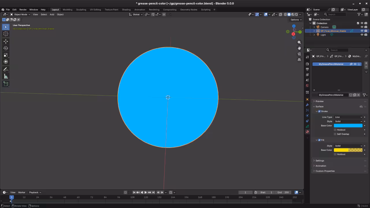 Grease Pencil Object in Blender Layout