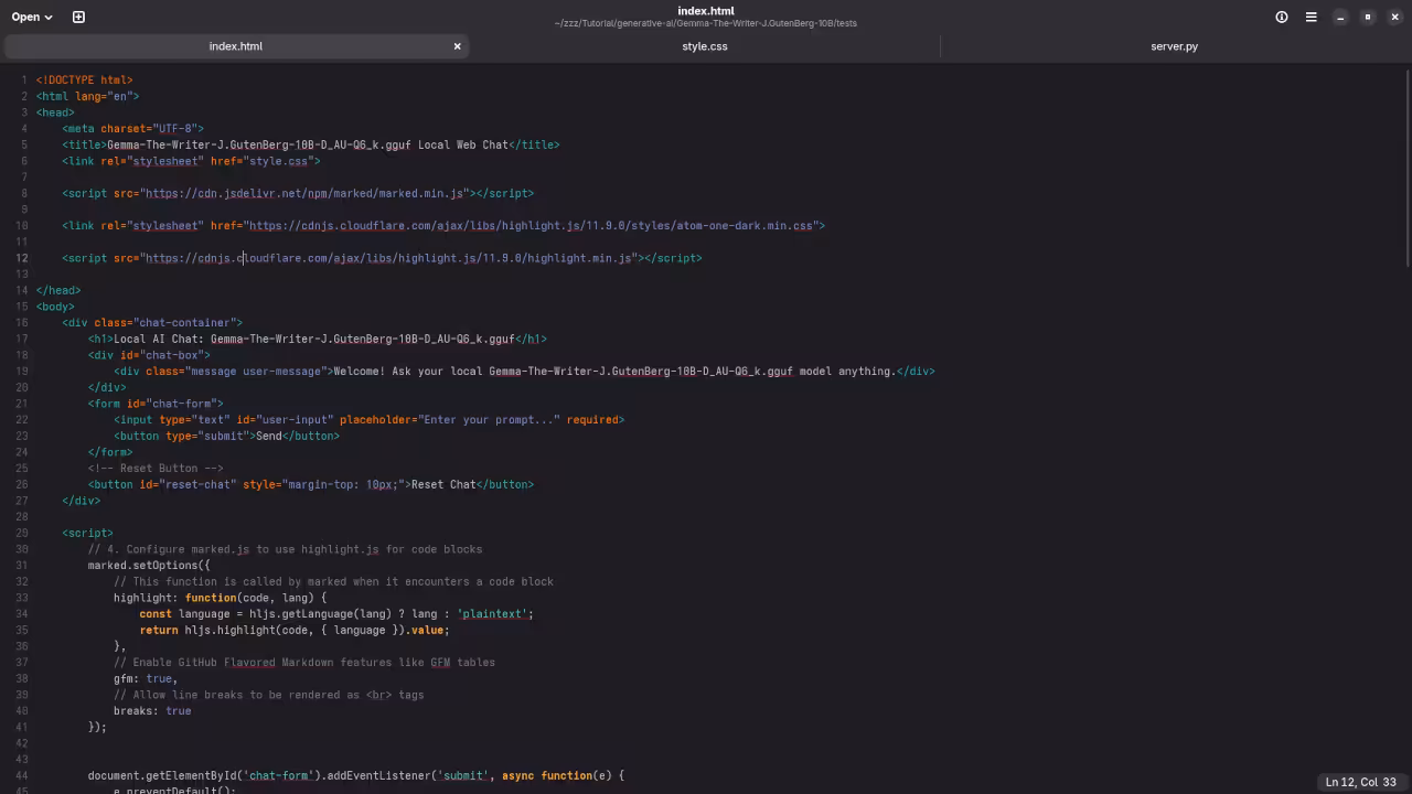 Custom llama.cpp Web UI HTML