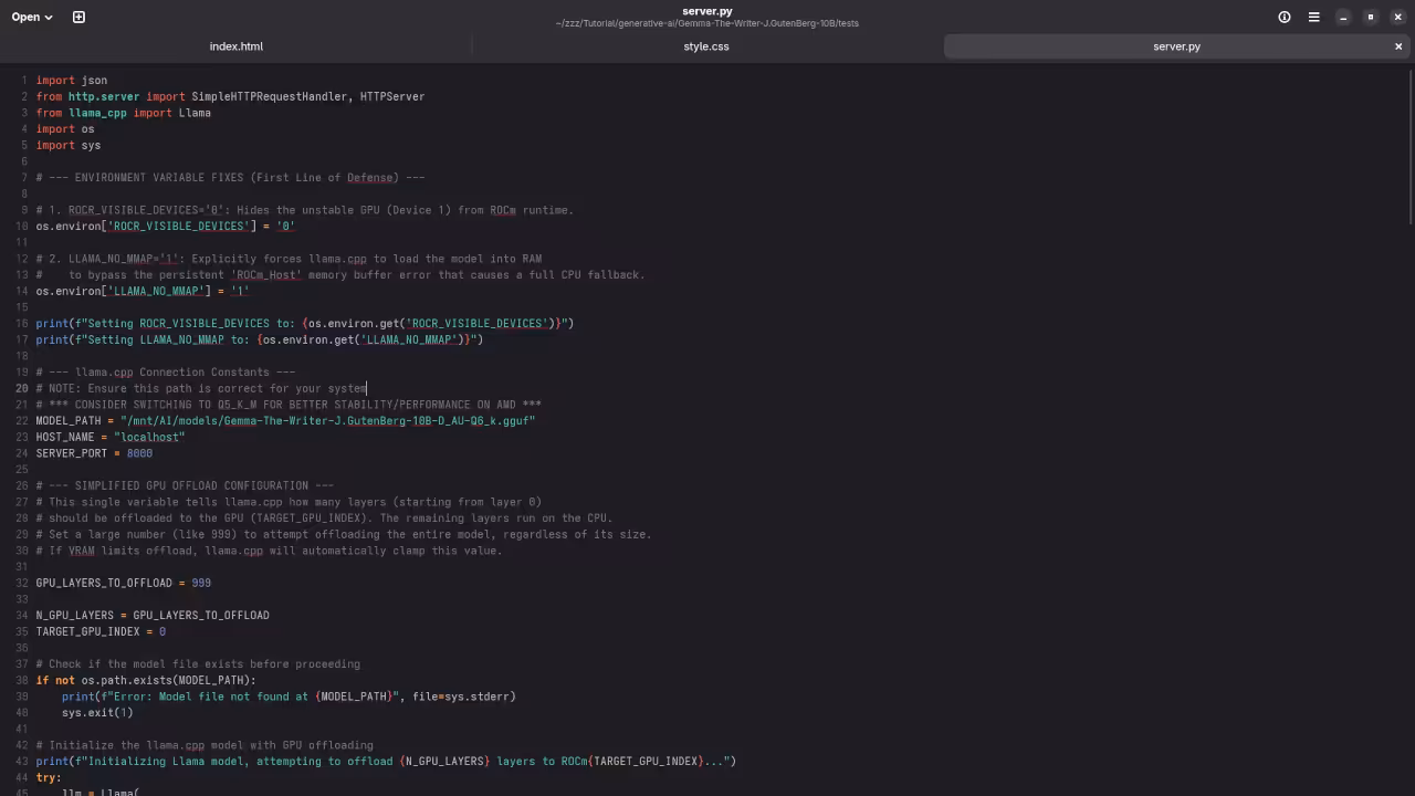 llama.cpp API Direct Python Script