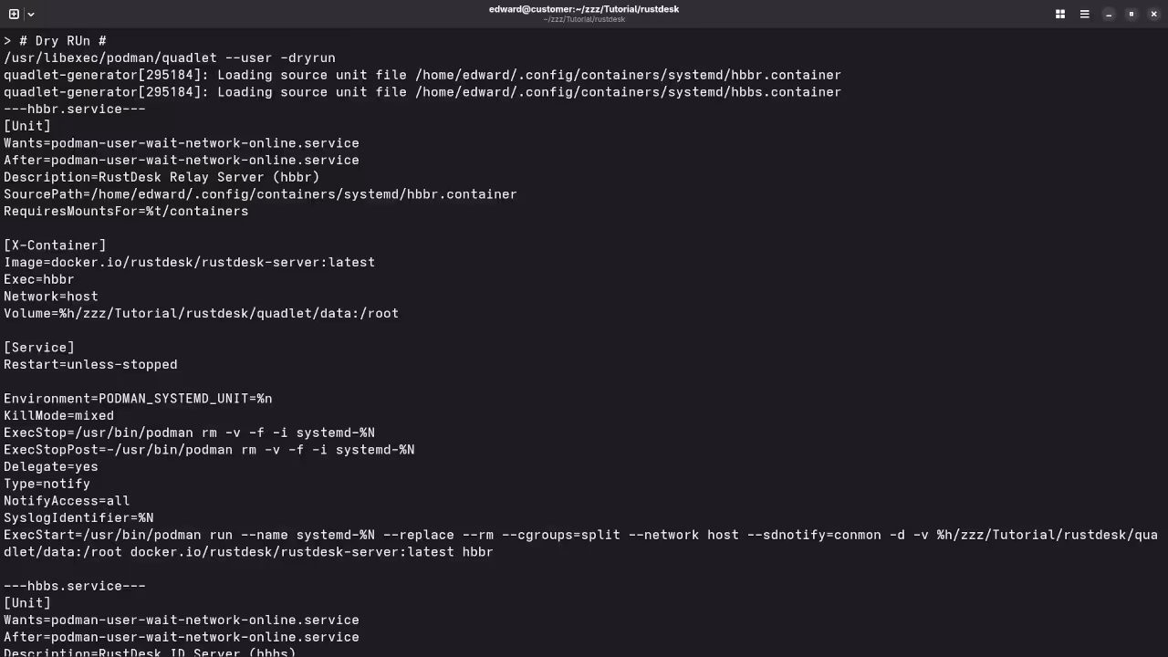 Podman Quadlet Dry Run