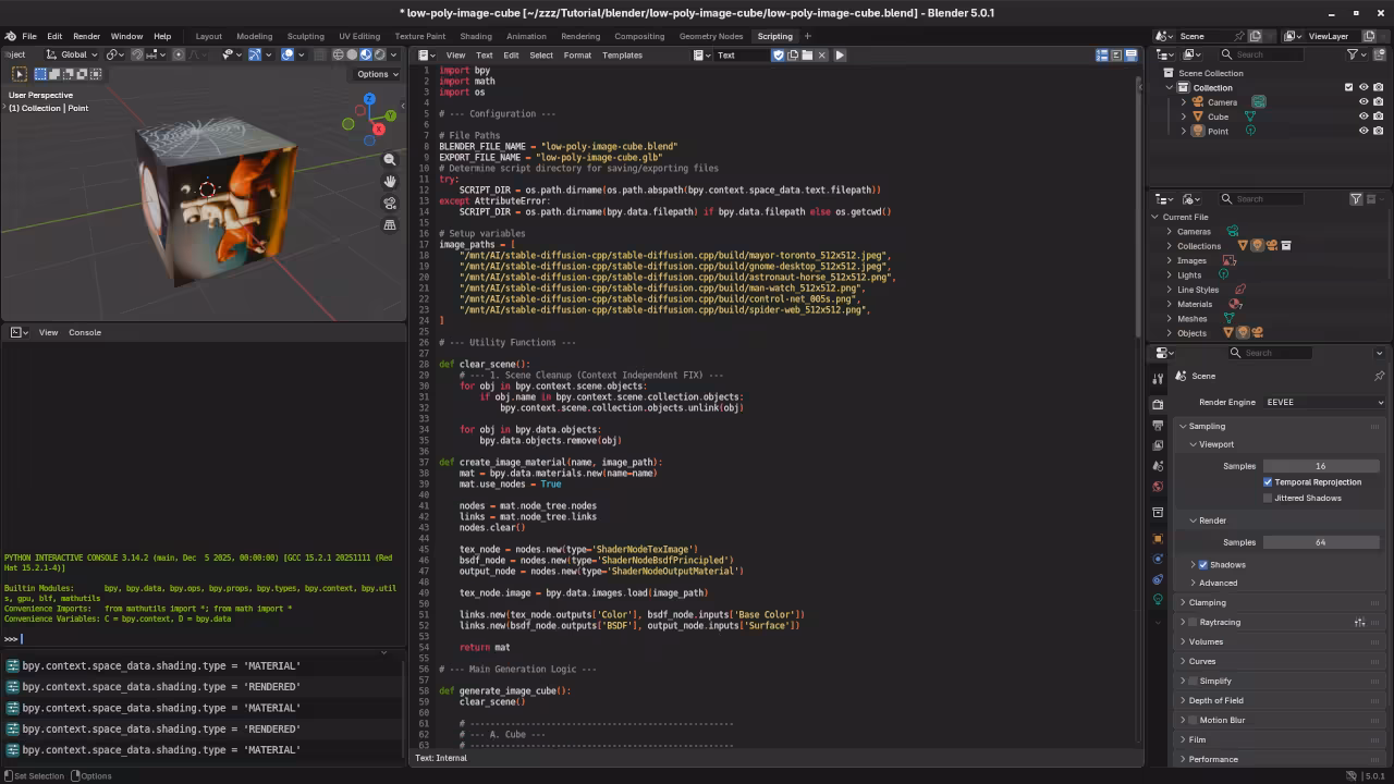Low poly Animated Spring Python code