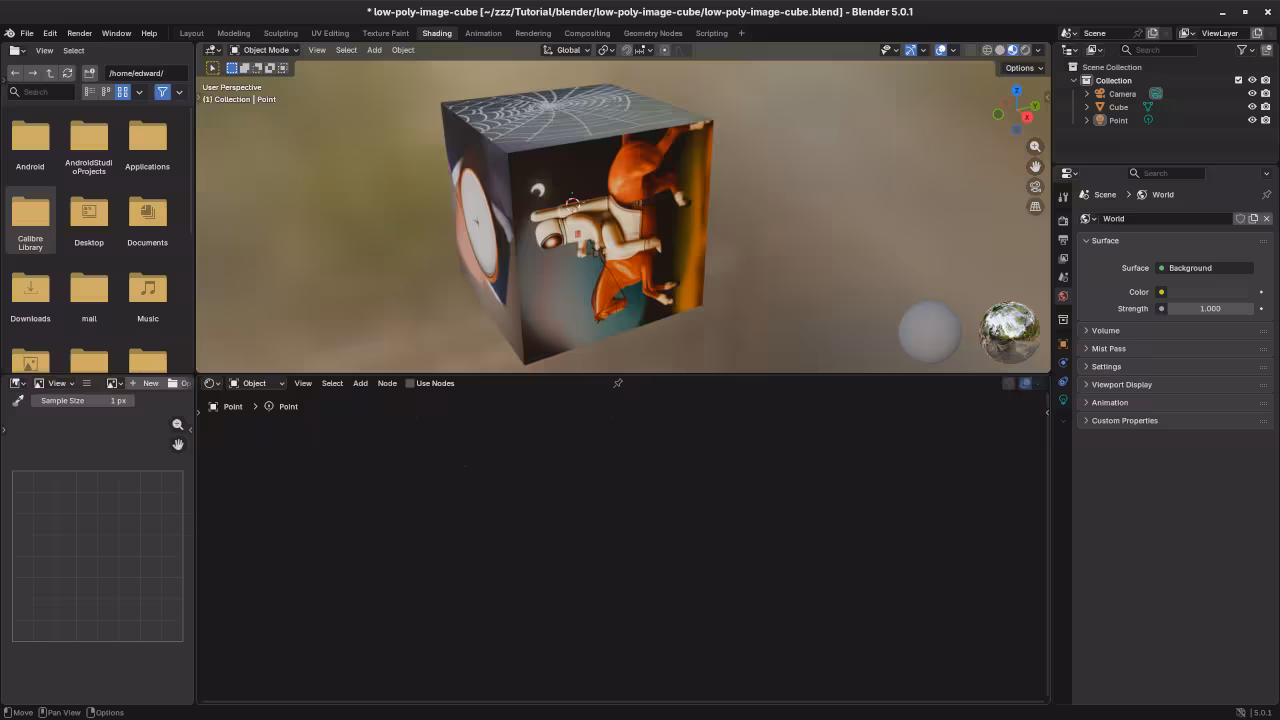 Low poly Animated Spring in Blender Shading