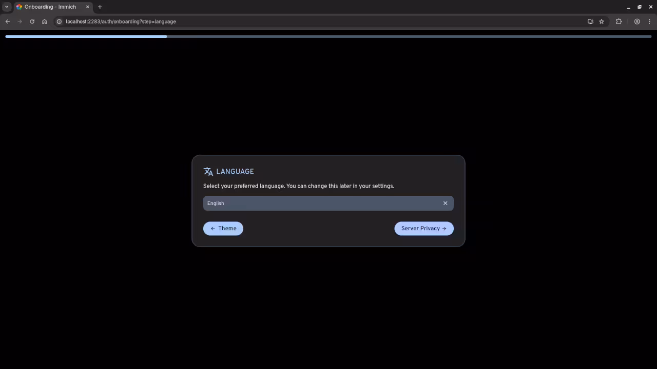 Immich Language Setup