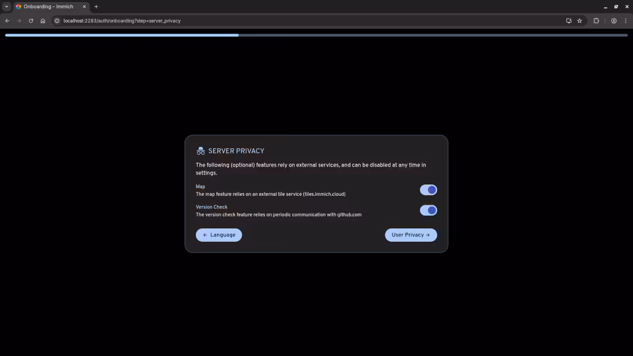 Immich Server Privacy Setup