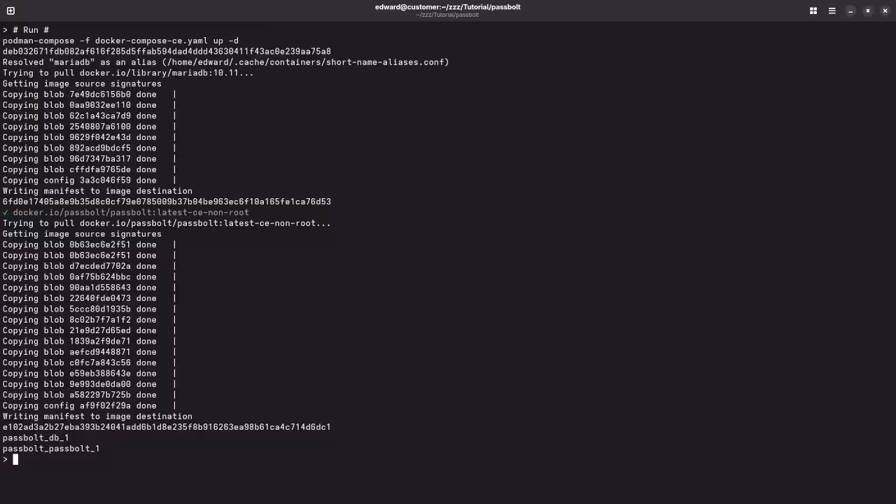 Passbolt Podman Compose Build