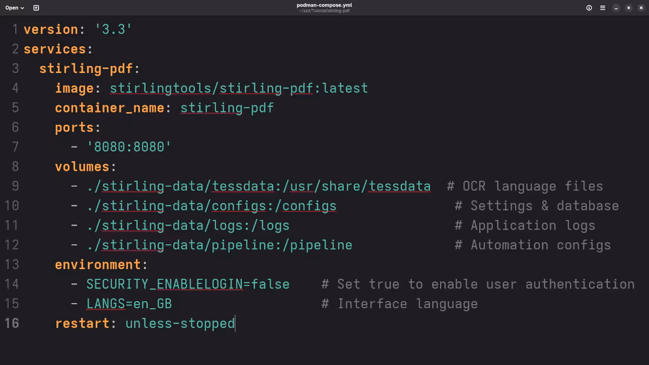 Stirling PDF Compose YAML File