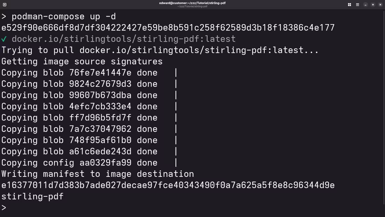 Stirling PDF Podman Compose Build