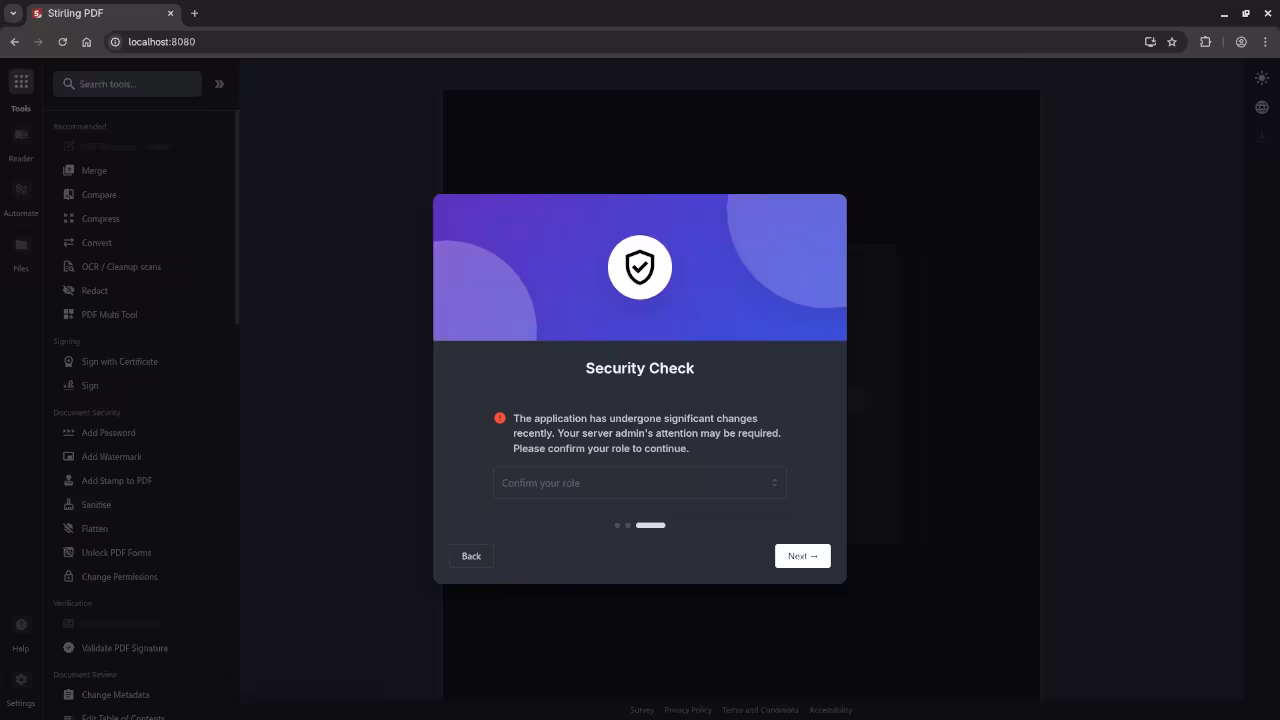Stirling PDF Security Check