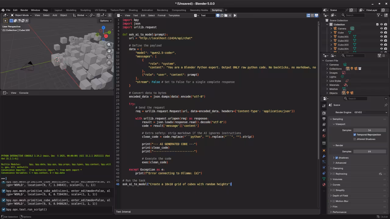 Ollama API Python code
