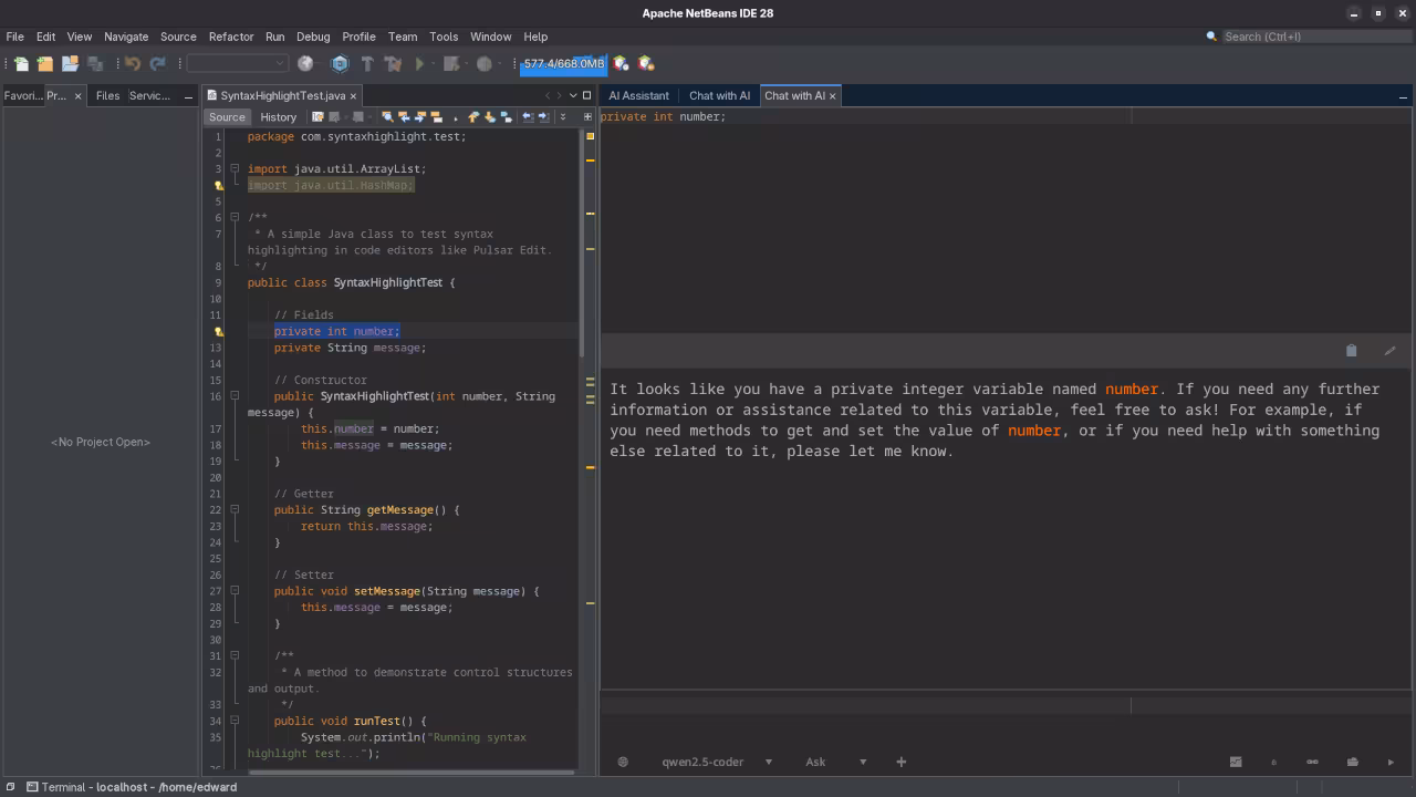 Netbeans 28 Jeddict AI Java Code
