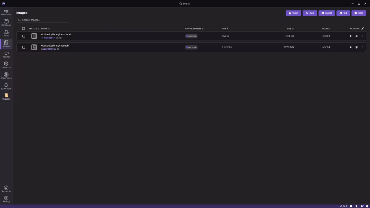 Podman Desktop Images