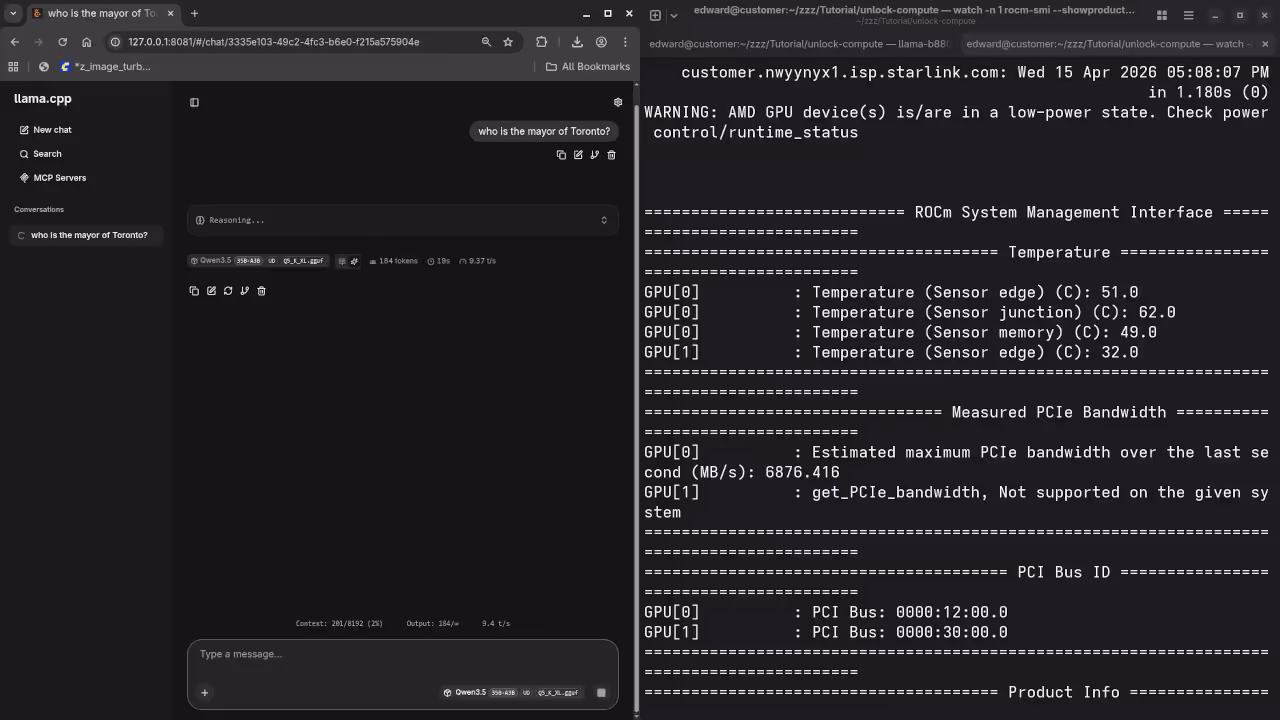 Fedora 44 System Monitor and Terminal with zram settings