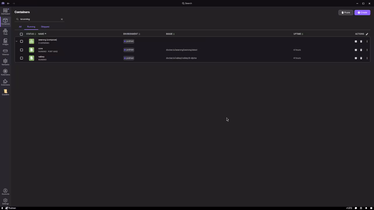 Podman Desktop Interface