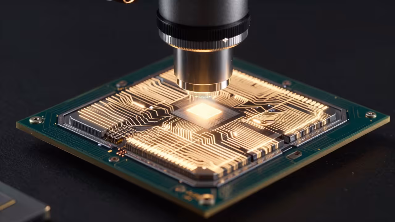 Cinematic visual of GPU logic gate matrix