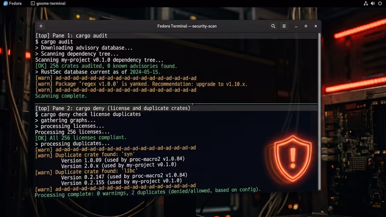 Code editor showing AI generated Rust code with custom Deserialize implementation and unsafe parsing methods highlighted in red