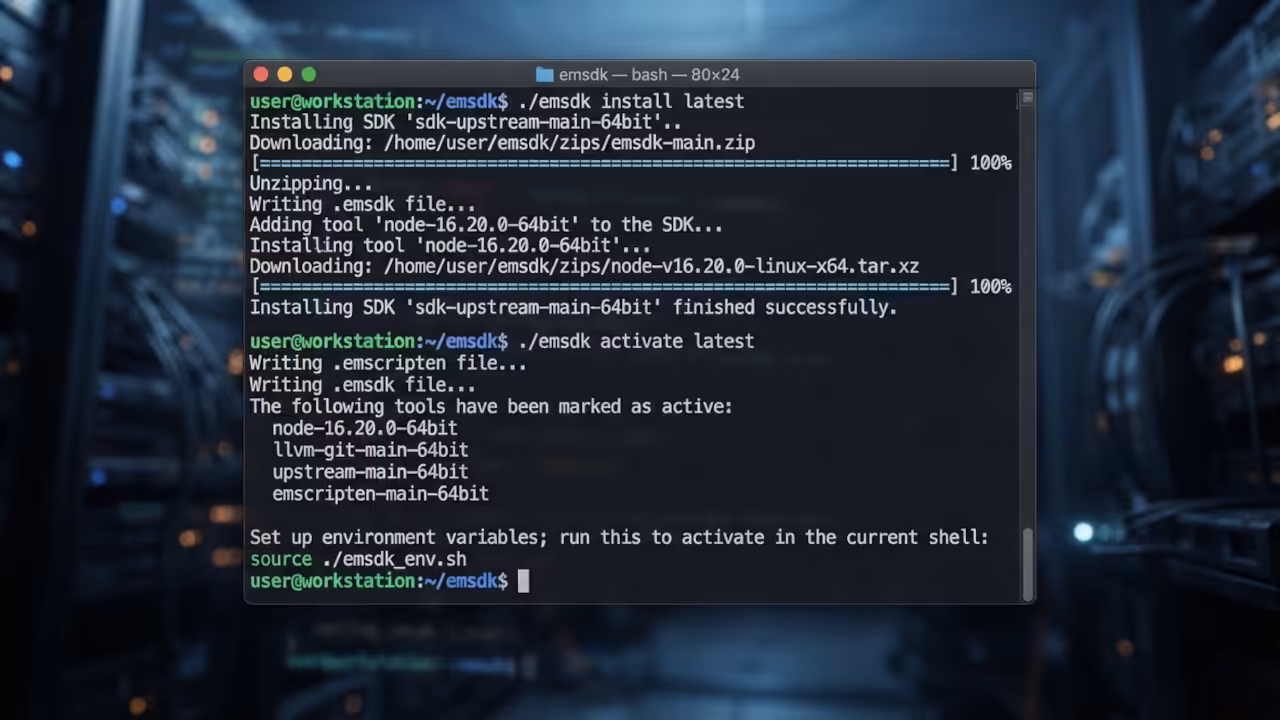 Emscripten SDK Installation