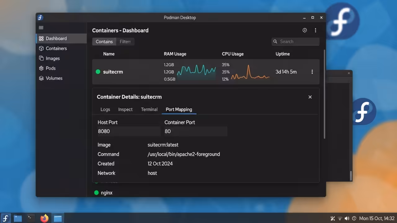 Podman Desktop container network topology
