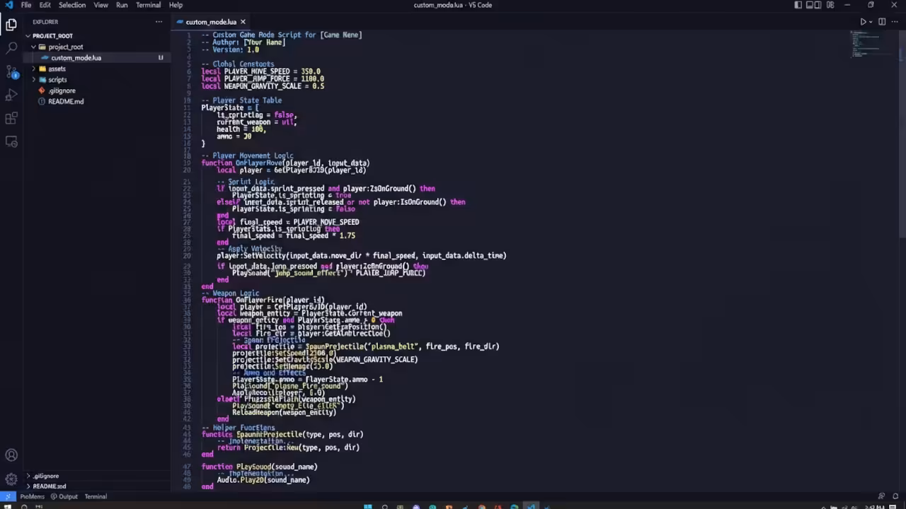 Lua script editor for Teeworlds