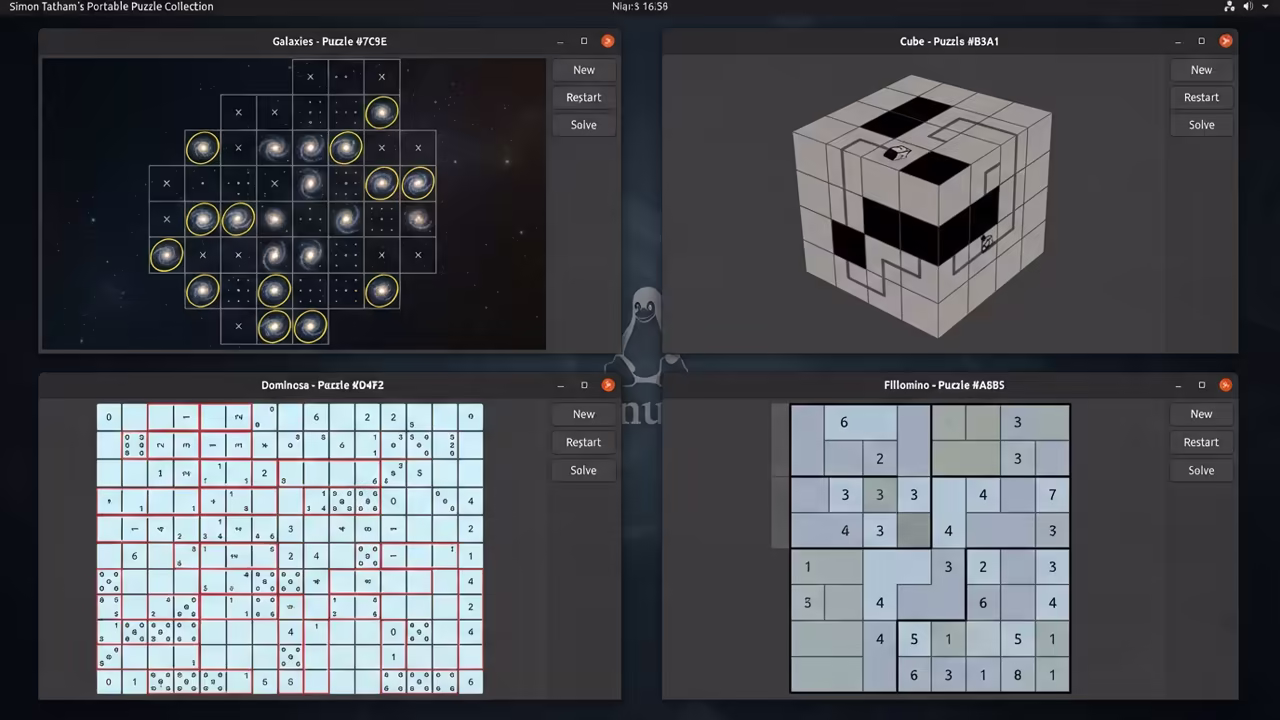 Collage of various logic puzzles