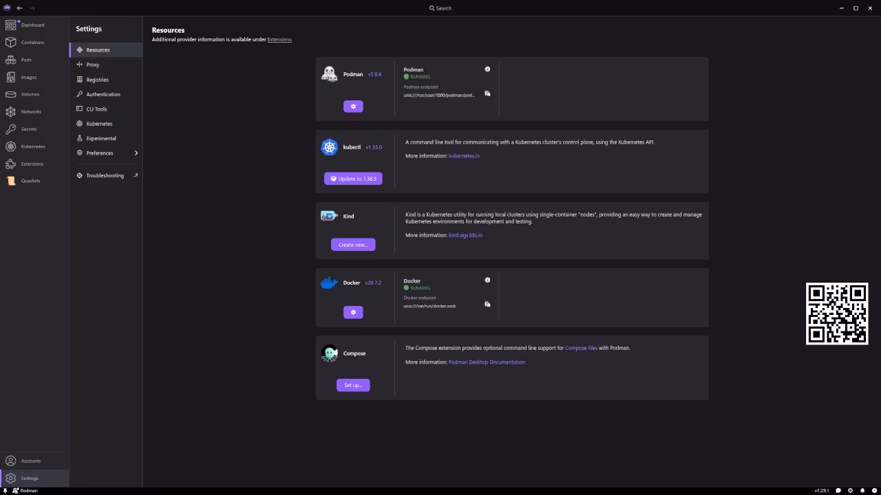 Podman Desktop Docker Compatibility Settings