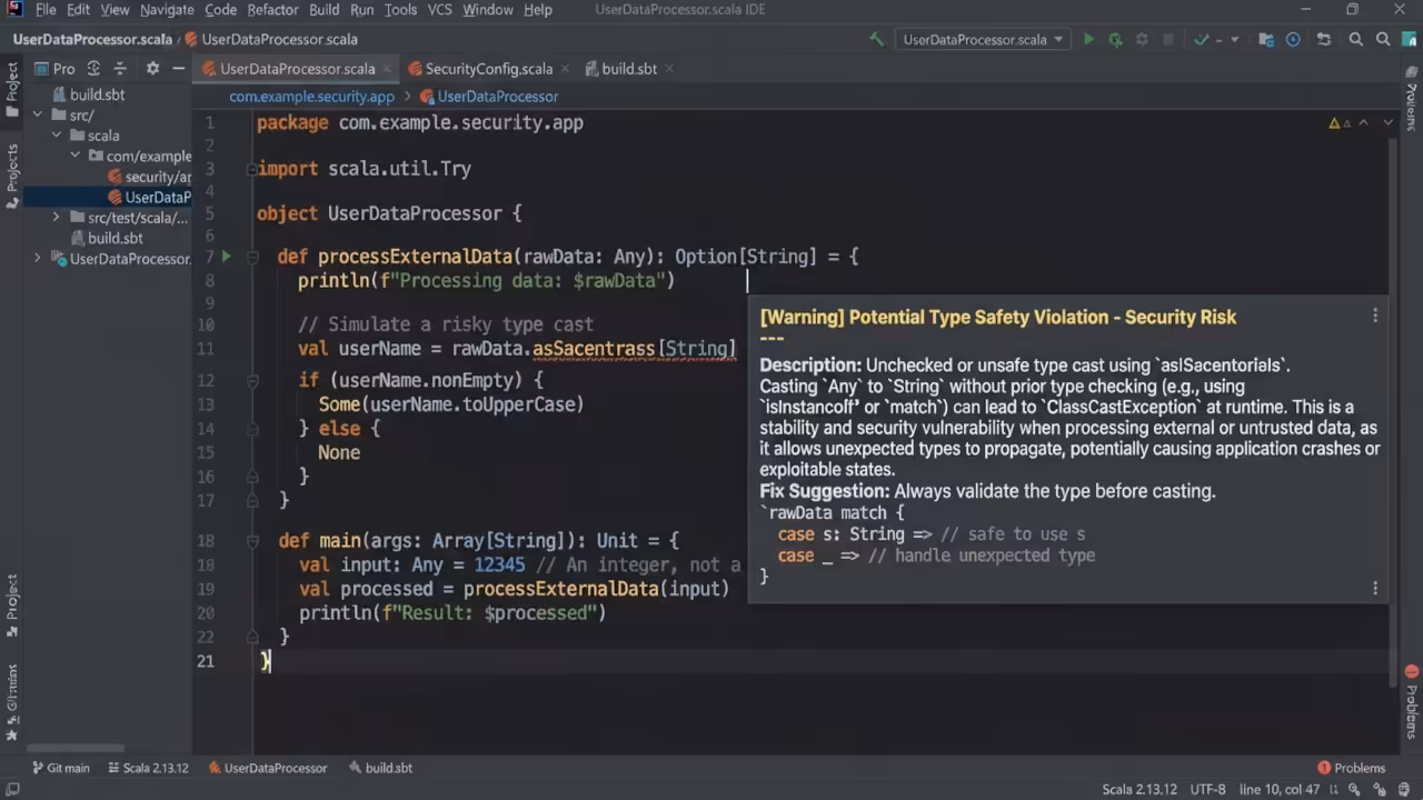 Scala IDE security warning