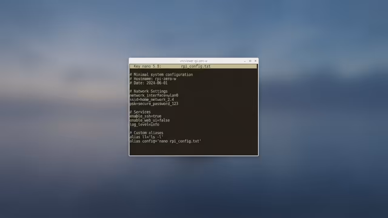Leafpad running in VNC viewer