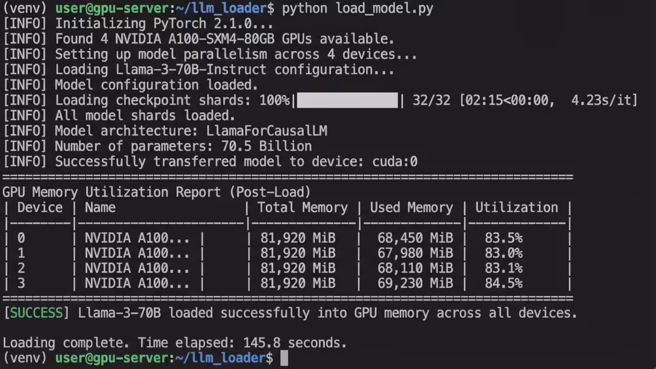 PyTorch loading 70B model without OOM