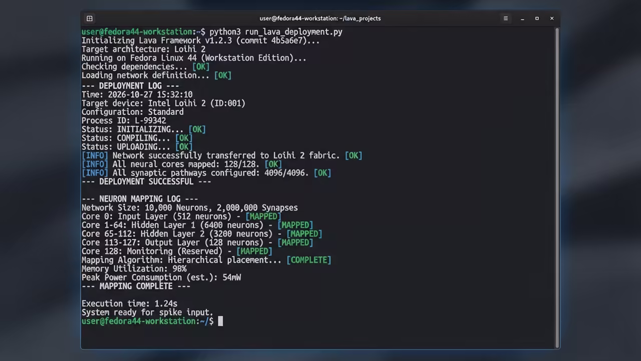 Terminal running Lava framework