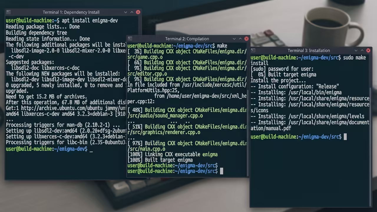 Fedora terminal build process