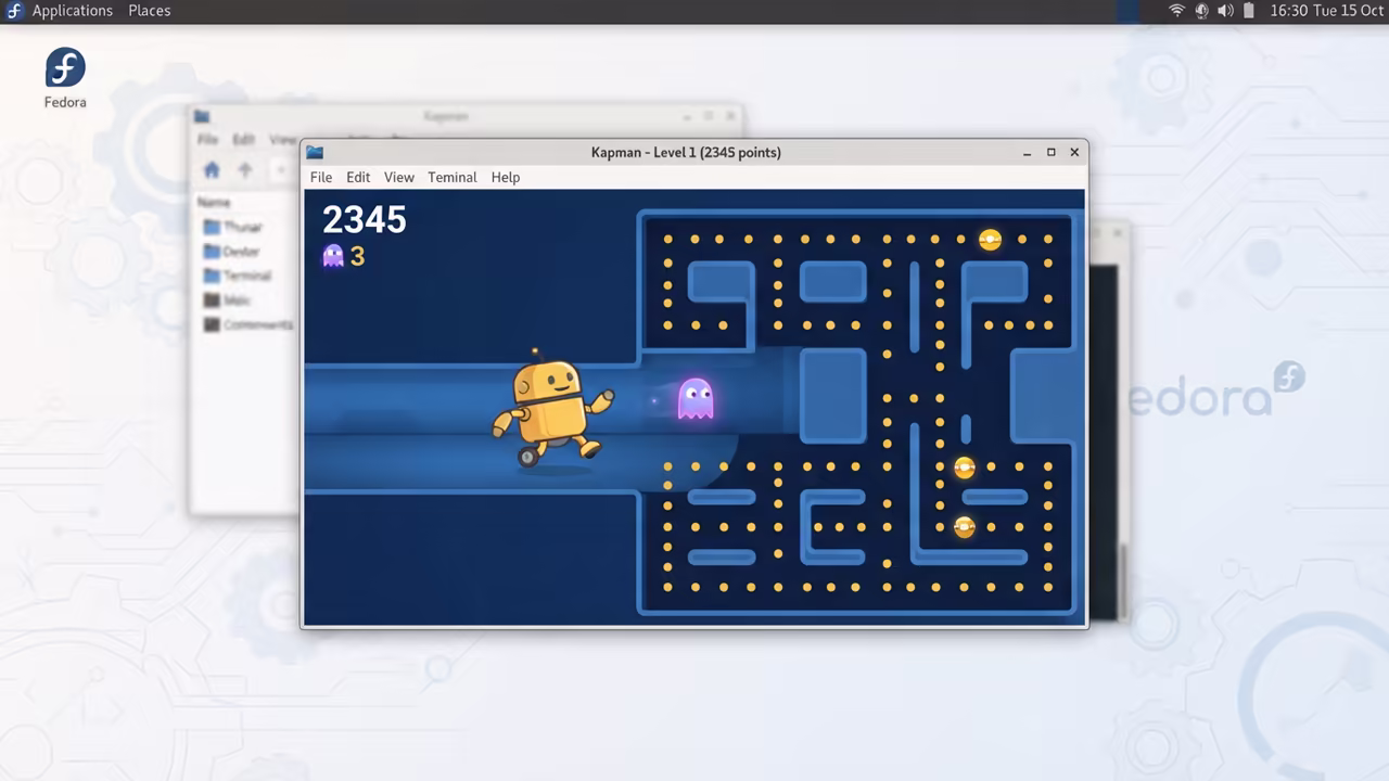 Kapman running on Fedora 44 desktop